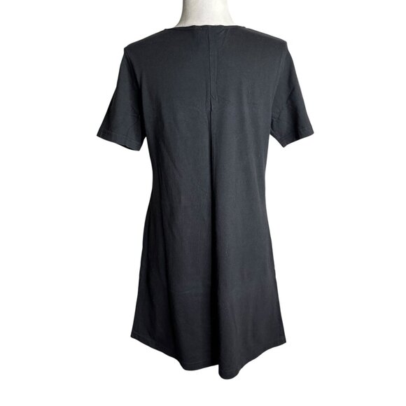 Vintage 90s Coconut Bay Black Petite Medium TShirt Dress Animal Stamped Painted - Picture 4 of 7